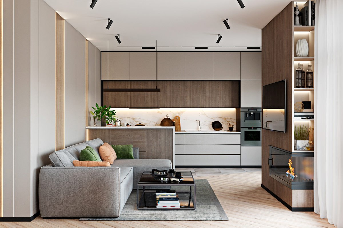 Thiết kế nội thất căn hộ chung cư 90m2 3 phòng ngủ đẹp cho tết 2018